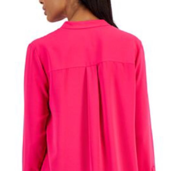 NEW✅Anne Klein 💅🏽Women's Popover Blouse Hot Pink - Picture 3 of 14